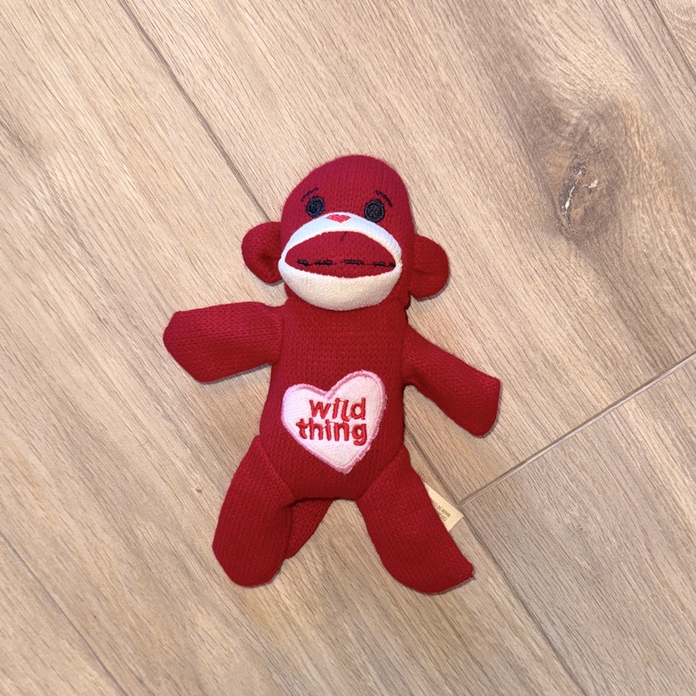 SOCK MONKEY Valentine's Day Special Edition Squeaky Stuffed Pet Dog Toy